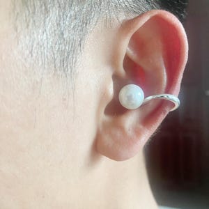 925 Sterling Silver Pear Ear Cuff,Non-Pierced Conch Earrings Wrap Cuff Earrings for Unisex,Stackable Ear cuff,Cartilage hoop,Biirthdy Gift