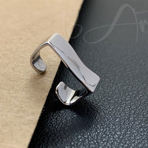 Polsino auricolare in argento sterling grosso, polsino auricolare, polsino auricolare senza piercing, polsini auricolari larghi dorati, orecchino avvolgente semplice, polsino auricolare unisex, polsini auricolari dorati