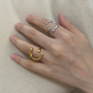 Sterling Silver Abstract  Ring,Irregular Ring,Liquid Ring ,Unique Ring, Cool Rings,Unique Minimalist  Ring, Best Friend Unisex Gifs