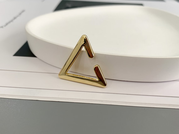 Gold Triangle Ear Cuff ,non-pierced Cartilage,open Hoop Ear