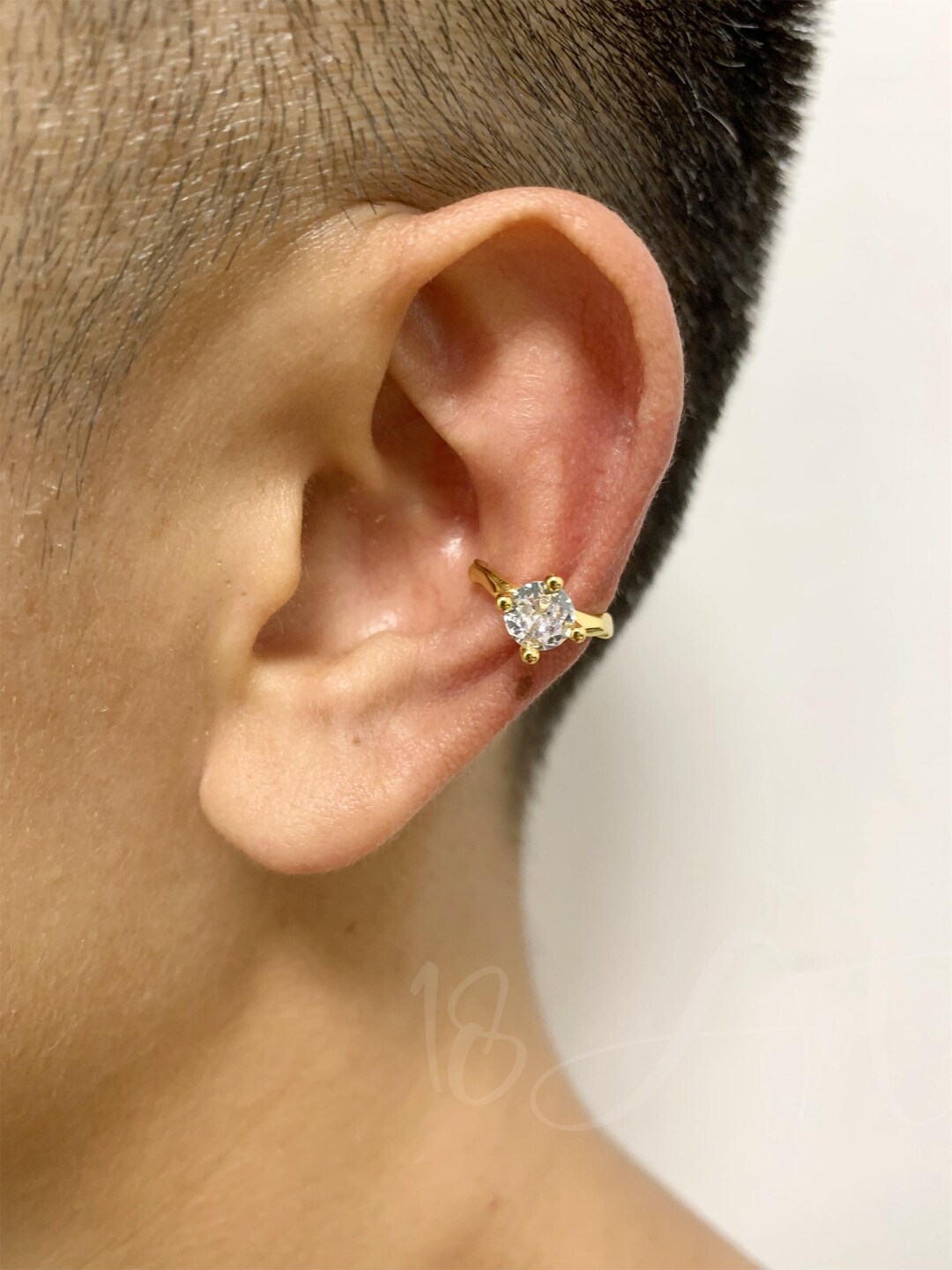 0.5カラット CZ ダイヤモンド イヤーカフ ピアス不要、925