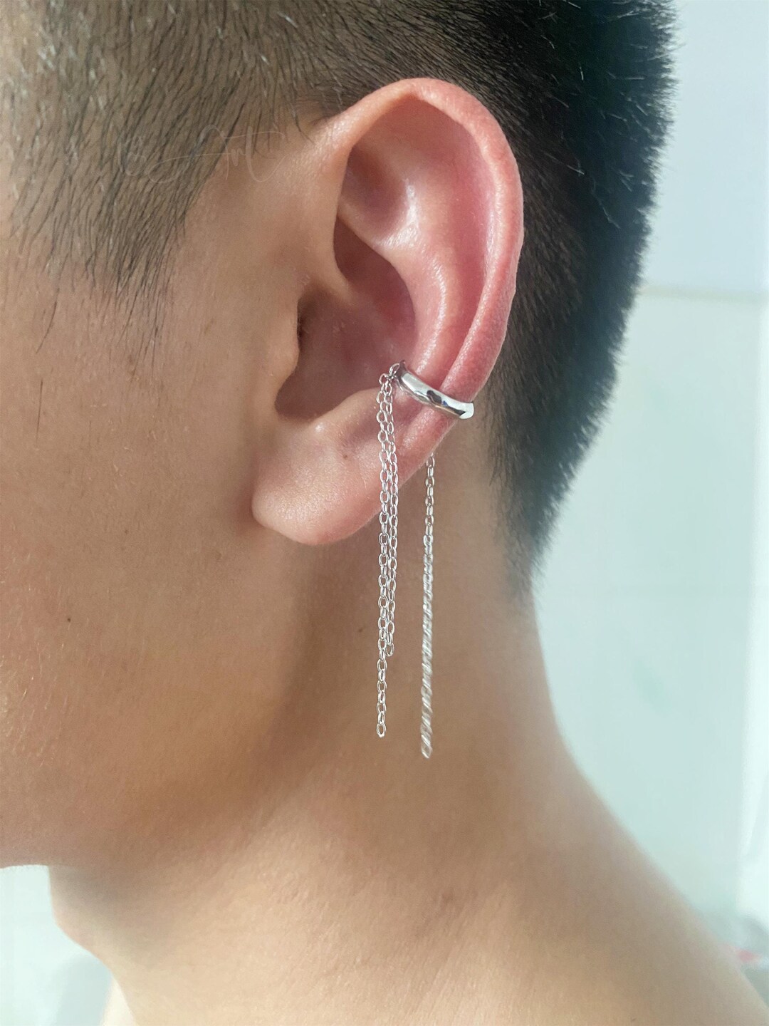 Sterling Silver Conch Ear Cuff Set - Silver