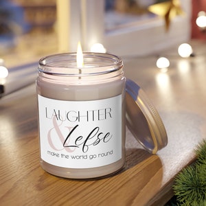 Scented Candle Norwegian Candle Norway Candle Norway Gift for Mom Norwegian Gift for Friend Norwegian Home Decor Candle Laughter and Lefse