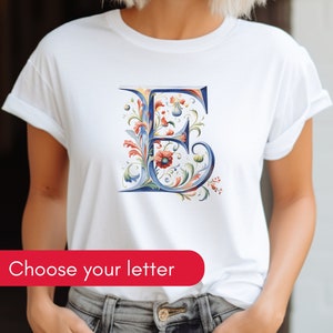 Norway T-shirt Rosemaling Monogram Tee Norwegian Shirt Norway Gift for Her Gift for Mom Norwegian Tee Norway Shirt Rosemaling Monogram