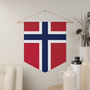 Norwegian Flag Pennant Norway Flag Pennant May 17th Pennant Syttende Mai Decorations Norway Party Decor Party Supplies Norway Flag