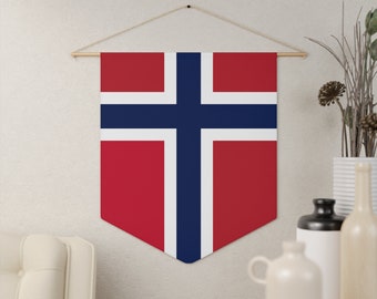 Norwegian Flag Pennant Norway Flag Pennant May 17th Pennant Syttende Mai Decorations Norway Party Decor Party Supplies Norway Flag