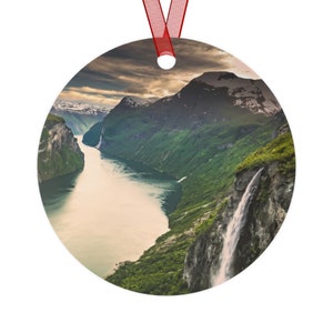 Geiranger Fjord Norway Christmas Ornament Norwegian Souvenir Geiranger Norway Christmas Decor from Norway Gift for Norwegian Gift Ornament