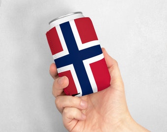 Norwegian Flag Can Cooler Sleeve: Chill in Style Norway Can Cooler Sleeve Norway Flag May 17th Party Norway Fest Norwegian Party Decorations