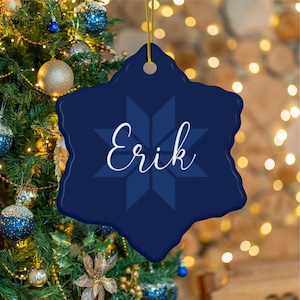 Blue Personalized Norwegian Christmas Ornament Norwegian Heritage Norwegian Souvenir Norway Christmas Decor Gift Norwegian Family Ornament