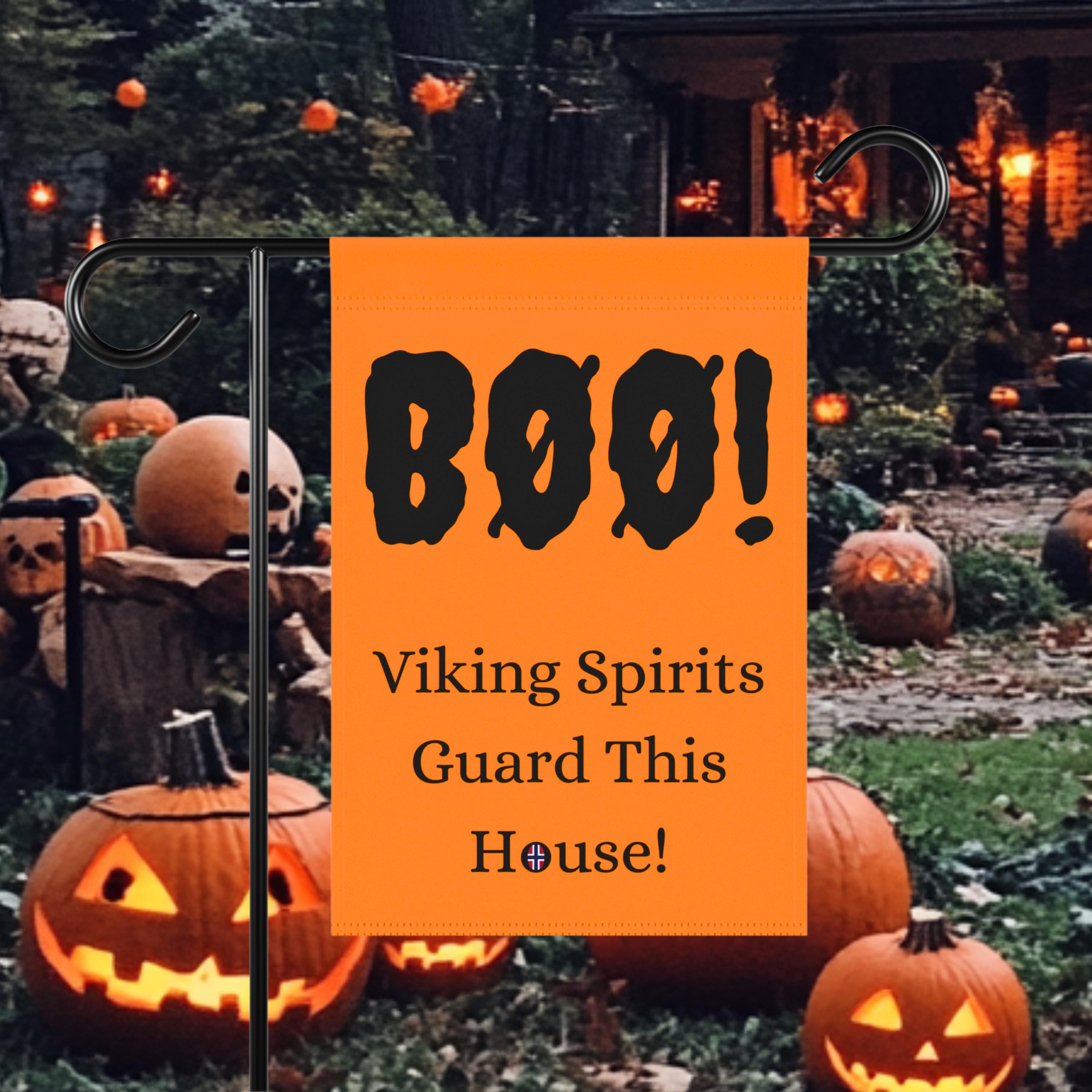Boo! Viking Spirits Halloween Garden Banner Yard Sign Home Decor Halloween Decor Garden Decor Yard Sign Housewarming Gifts Norway Flag