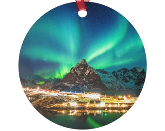 Sakrisøy Norway Christmas Ornament Northern Lights Souvenir Lofoten Norway Christmas Decor from Norway Gift for Norwegian Gift Ornament
