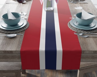 Norway Table Runner Norwegian May 17th Decorations Syttende Mai Norway Fest Norwegian Table Runner Norway Celebration Norway Flag