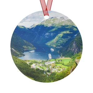Geiranger Fjord Cruise Norway Christmas Ornament Norwegian Cruise Souvenir Norway Christmas Decor from Norway Gift for Norwegian Fjord