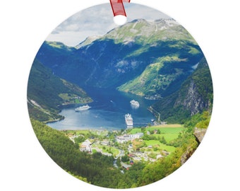 Geiranger Fjord Cruise Norway Christmas Ornament Norwegian Cruise Souvenir Norway Christmas Decor from Norway Gift for Norwegian Fjord