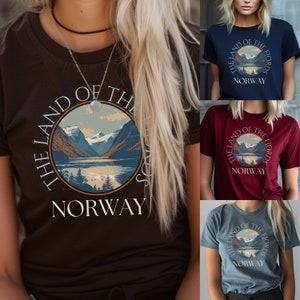 Noway Tee Norwegian Fjord T-shirt Norwegian T-shirt Norway T-shirt Norway Gift Norway Souvenir Fjords Norwegian Gift for her Norway Travel