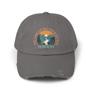Norway Cap Midnight Sun Cap Summer Cap Norwegian Cap Norwegian Summer Gift Vintage Cap Norway Travel Gift for him Unisex Distressed Cap