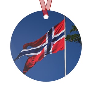 Norway Flag Christmas Ornament Norwegian Flag Gift Norway Souvenir Norwegian Christmas Decor from Norway Gift for Norwegian Gift Ornament