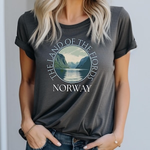 Norway T-shirt Norwegian  Fjords T-shirt Norway Tee Norway Gift Norway Souvenir Norwegian Gift for her Norway Travel Norwegian Summer Tee