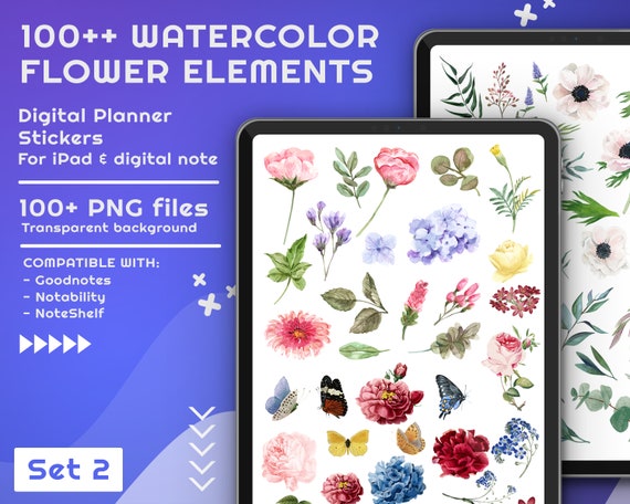 Digital Planner Stickers Motivational Phrases with Watercolor Background pre-cropped Png format transparent background for Goodnotes