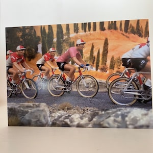 Biglietto d'auguri Giro d'Italia Faust Coppi Bianchi Team Cycling Figures