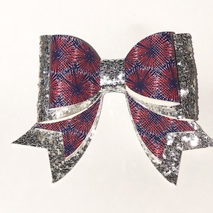 Patriotic Red, White and Blue Hair Bow