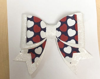 Patriotic Red, White and Blue Hair Bow