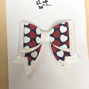 Patriotic Red, White and Blue Hair Bow