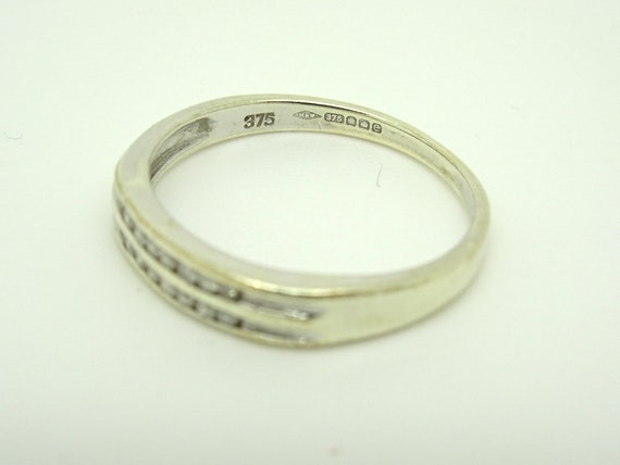Unique, Solid 9ct White Gold Diamond Two/Double R… - image 8