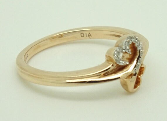 Stunning 9ct Rose Gold Diamond Linked Hearts Mult… - image 5