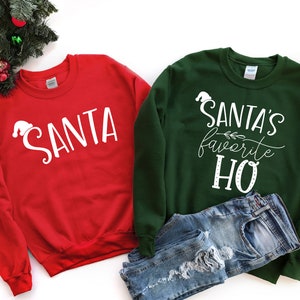 Santa Shirt, Santa's Favorite Ho Sweatshirt, Couple Christmas Sweatshirts, Couple Sweaters, Funny Christmas Sweatshirt, Matching Christmas