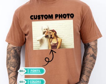 Personalized Custom Photo Shirt with Text, Comfort Colors Picture T Shirt, Upload Your Own Image Tee, Family Friends Custom Gift