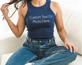 Personalized Y2K Fashion, Custom Baby Tee,Trendy Baby Tee, Your Text Here,Personalized Shirt,Custom Crop Top,Custom Y2K crop top,Gift For GF