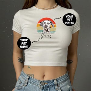 Custom Pet Photo Baby Tee, Custom Pet Shirt Baby Tee, Y2K Baby Tee, Cat Mom Gift, Custom Cat Shirt Gift, Gift For Girlfriends, Trend Tee