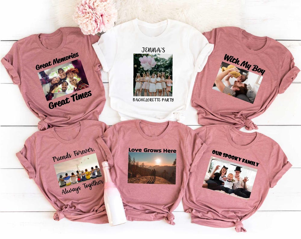 Custom Text Custom Text And Photo Shirt, Custom Photo Shirt, Custom Text Shirt, Photo Shirt, Customized Photo Shirt, Make Your Own Shirt, Your Photo Gift For Her Men Women Teeshirtsummer