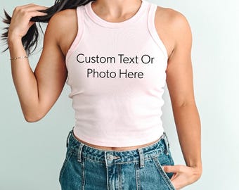 Y2K Fashion T-shirt, Custom Baby Tee,Trendy Baby Tee, Your Text Here,Personalized Shirt,Custom Crop Top,Custom Y2K crop top,Gift For GF