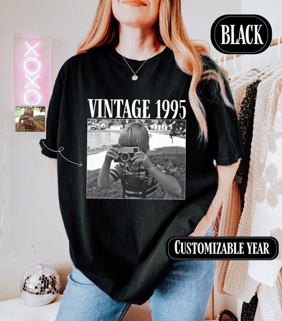 Customized 30th Birthday Shirt, Vintage 1995 Shirt, Vintage 1995 Comfort Colors Shirt, 30th 40th Birthday Gift, Custom Photo Year Tee