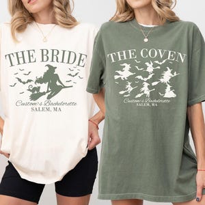 Custom Halloween Bachelorette Shirts, Bridal Party Gift, Spooky Bride Gothic Wedding Tee, Halloween Bachelorette Party Shirts