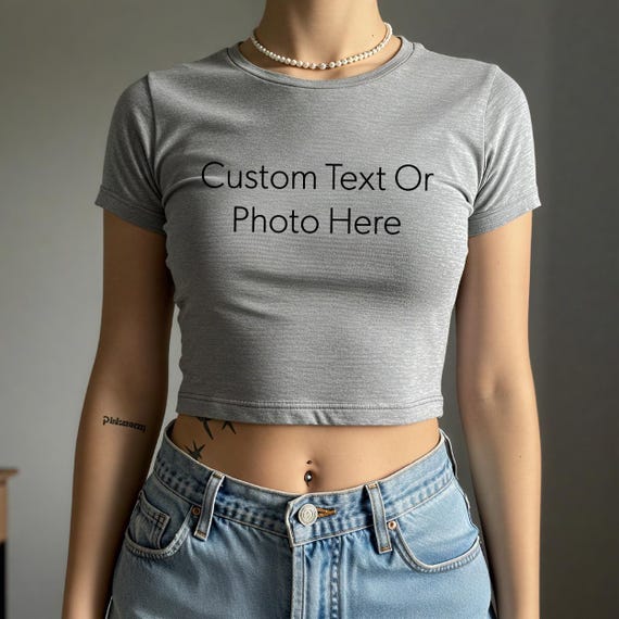 Custom Y2K Fashion, Custom Baby Tee, Trendy Baby Tee, Gift For Her, Personalized Shirt, Custom Crop Top, Custom Y2K crop top, Gift For GF