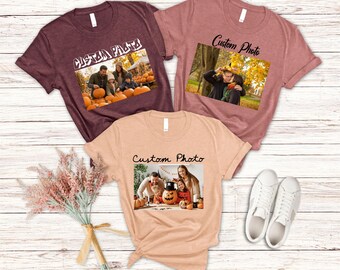 Personalized Photo T Shirt with Custom Text, Comfort Colors Picture Tee, Upload Your Own Image Shirt, Family Friends Custom Photo Gift