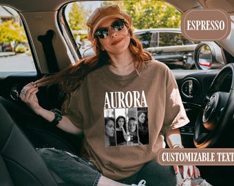 Custom Photo Tshirt, Retro Trendy Tee, Vintage Custom Name and Photo Shirt, Unisex Vintage T-shirt, Mother Day Gift, Father Day Gift
