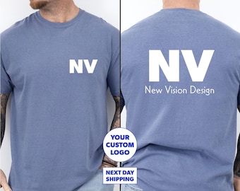 Comfort Colors Custom Logo Design Front & Back Shirt, Company Logo Merch, Personalized Comfort Colors