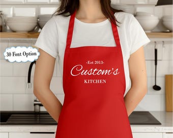 Customized Apron, Custom Name Apron, Birthday Present, Name Apron, Chef Gift, Bridal Gift Wedding Gift, Custom Apron, Bridal Shower Gift