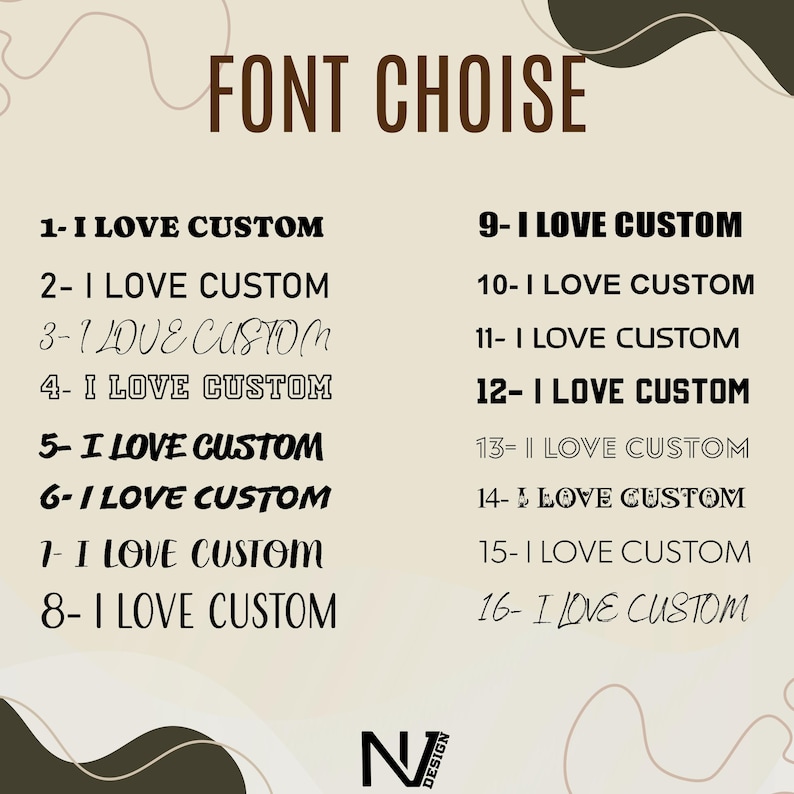 a poster with different font and numbers on it