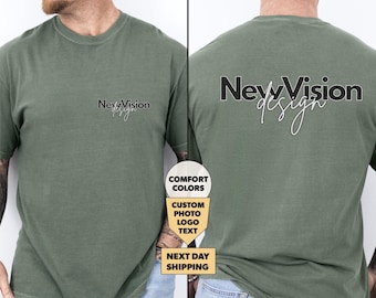 Comfort Colors Custom Logo Design Front & Back Shirt, Company Logo Merch, Personalized Comfort Colors, Personalized Logo Shirt
