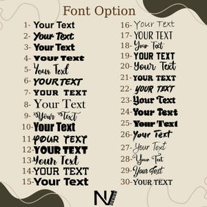 a font option menu with various font styles and sizes, allowing the user to choose their preferred font for a specific purpose.