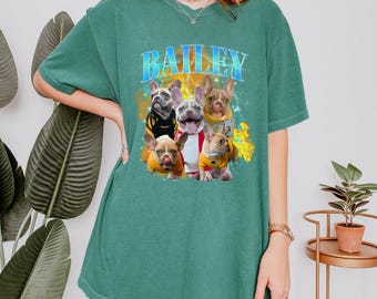 Custom Vintage Pet Shirt, Dog Lover Apparel, Bootleg Rap Dog T-Shirt, Custom Dog Tee, Pet Photo And Name 90s Shirt, Custom Pet Shirt