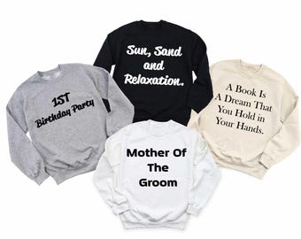 Custom logo Sweatshirt, Custom Hoodie, Custom text Hoodie, Text Sweatshirt, Customized hoodie, Make Your Own hoodie, Christmas Gift