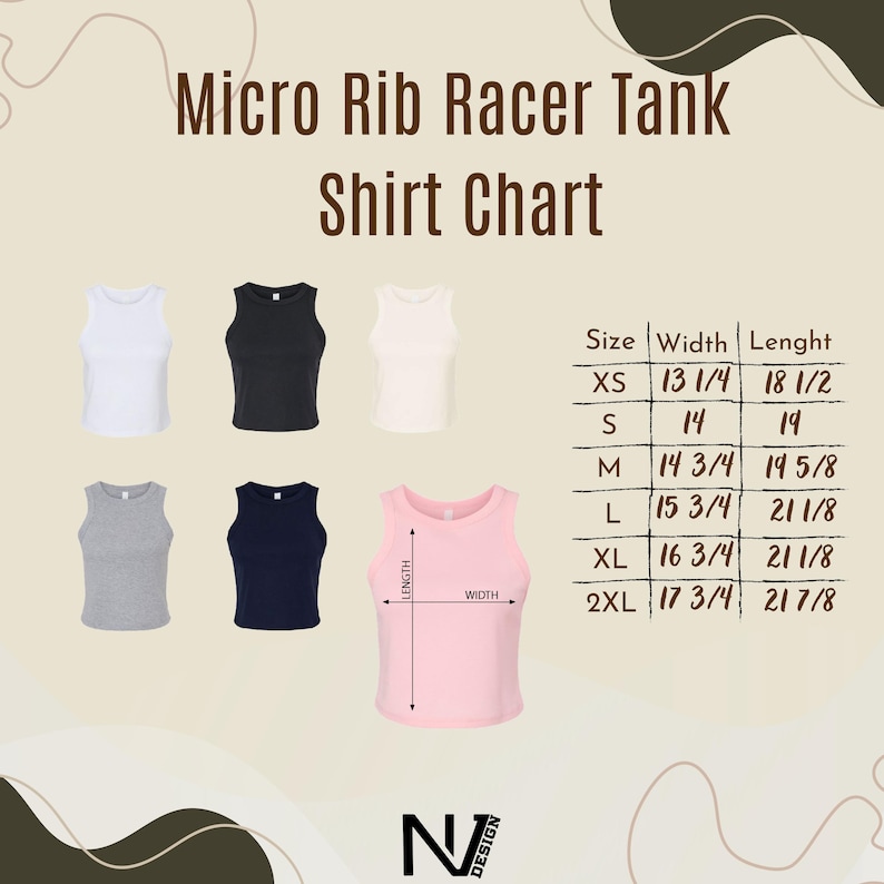 a women's tank top with measurements