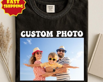 Custom Photo Shirt with Text, Personalized Picture T Shirt, Comfort Colors Custom Tee, Upload Your Image, Family Vacation Photo Gift