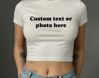 Trendy Custom Text Baby Tee, Custom y2k outfit, Custom y2k outfit, Trendy 90s Vintage, Custom Y2K Fashion, Create Your Own Design Sweatshirt